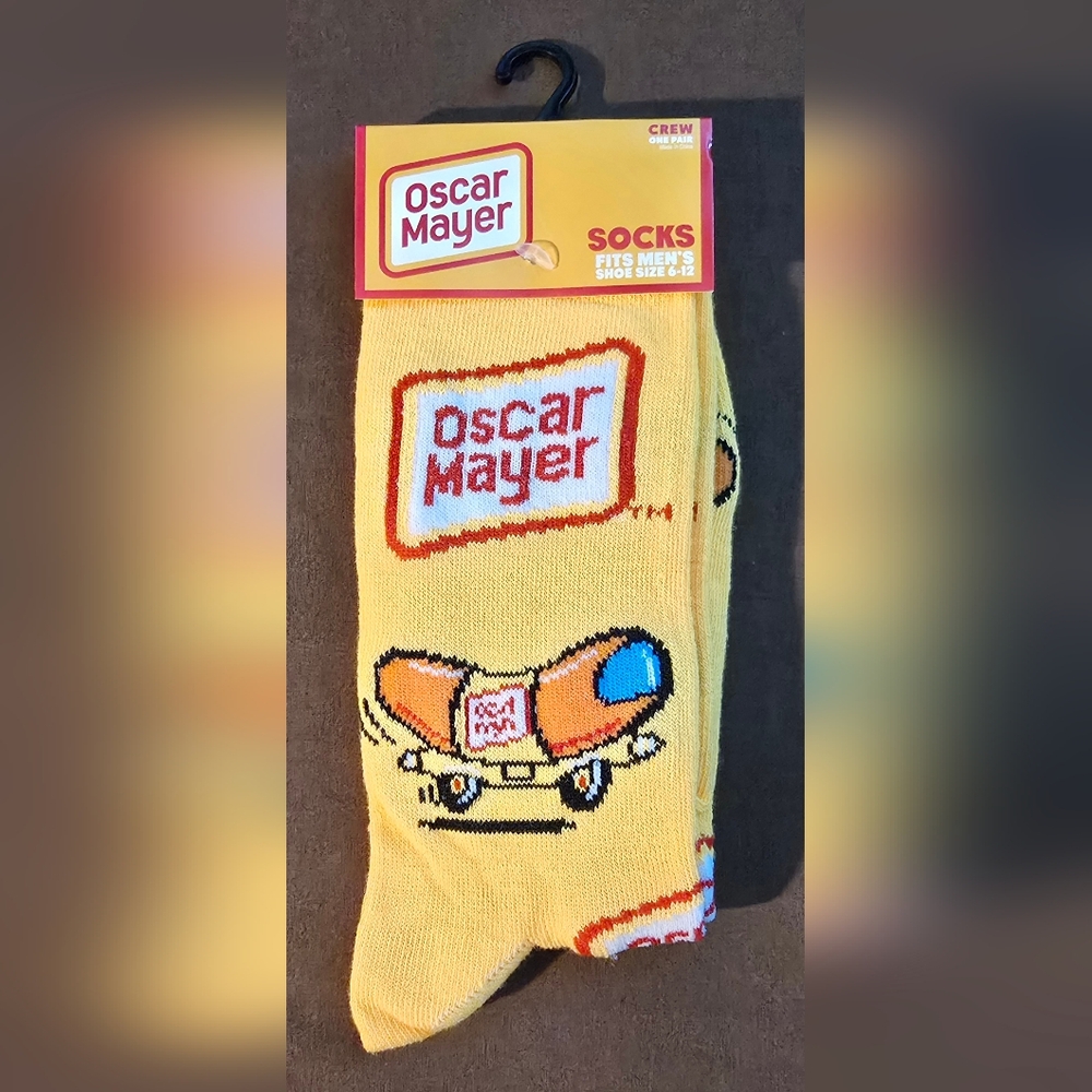 Men's Oscar Mayer Weiner Mobile Yellow Hot Dog Socks